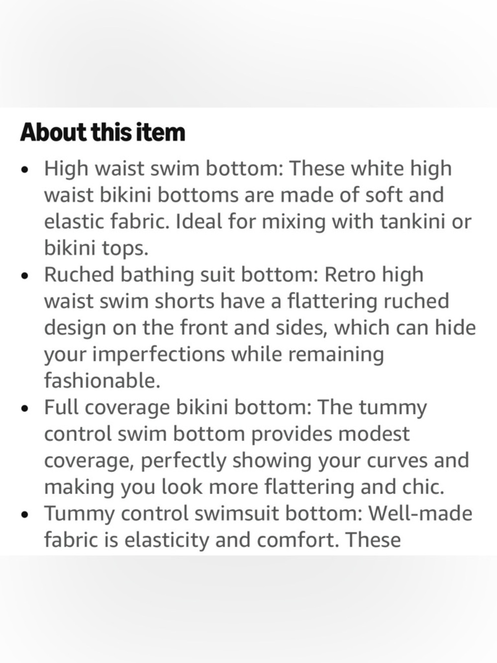 Tempt Me Swim Bottoms‎ High Waisted White Size Medium 8 10 - Picture 7 of 10